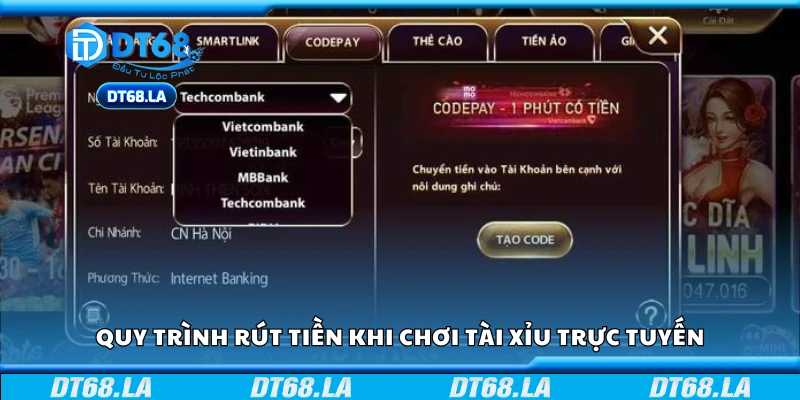 Nắm rõ quy trình rút tiền khi chơi tài xỉu trực tuyến